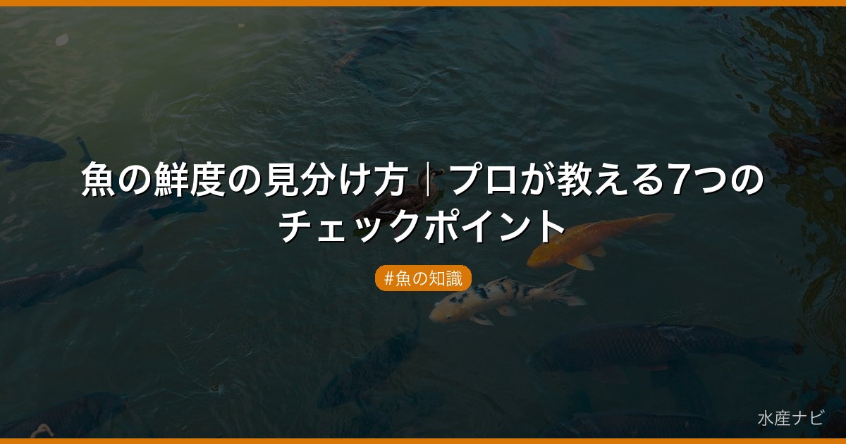 魚の鮮度の見分け方｜プロが教える7つのチェックポイント
