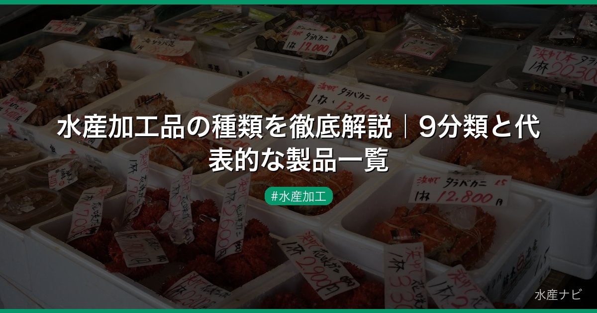 水産加工品の種類を徹底解説｜9分類と代表的な製品一覧