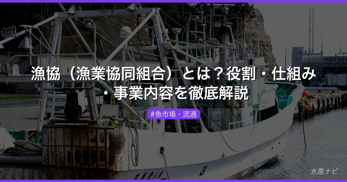 漁協（漁業協同組合）とは？役割・仕組み・事業内容を徹底解説