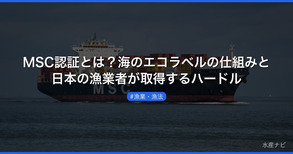 MSC認証とは？海のエコラベルの仕組みと日本の漁業者が取得するハードル