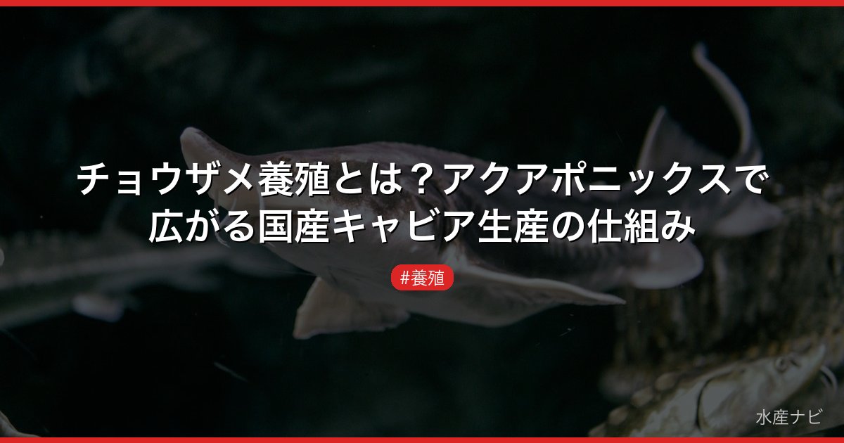 チョウザメ養殖とは？アクアポニックスで広がる国産キャビア生産の仕組み