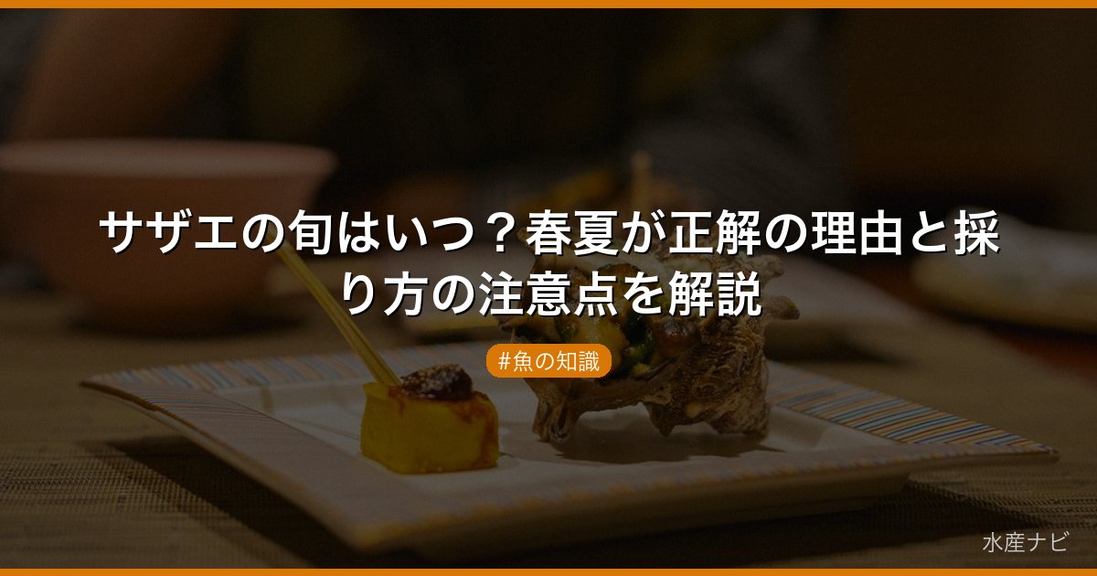 サザエの旬はいつ？春夏が正解の理由と採り方の注意点を解説